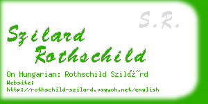 szilard rothschild business card